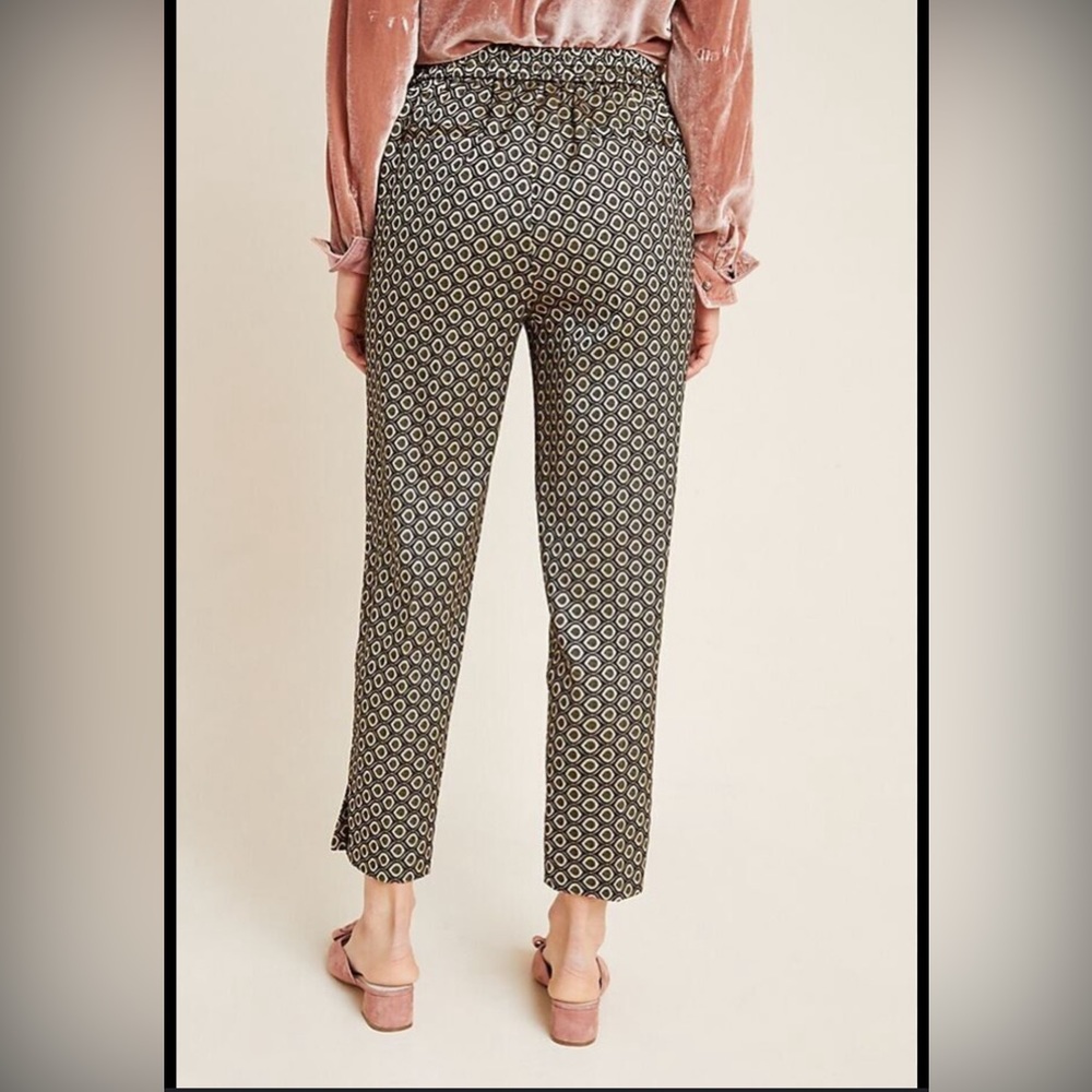 NWOT Anthropologie Larkin Gold Jaquard Pants